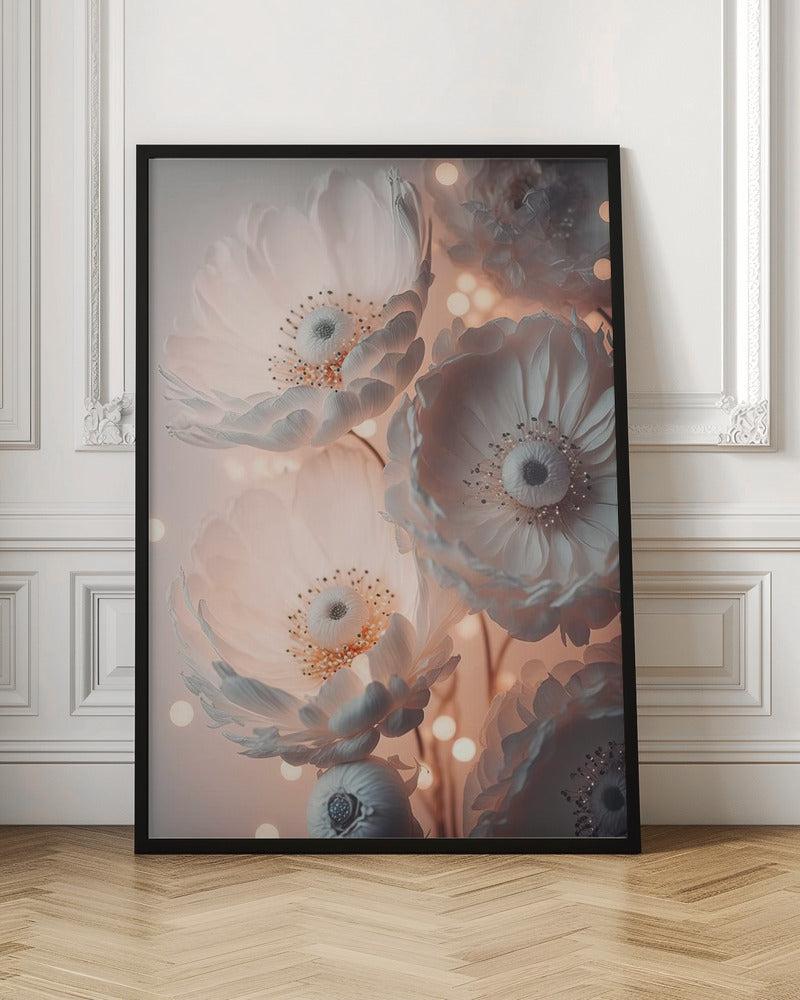 Glowing Patel Pink Flowers Poster