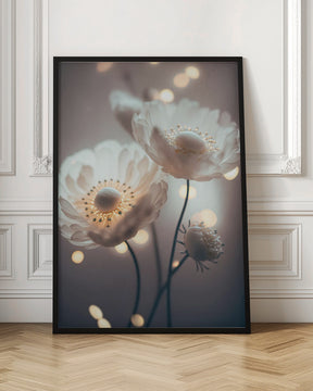 White Flowers And Bokeh Poster