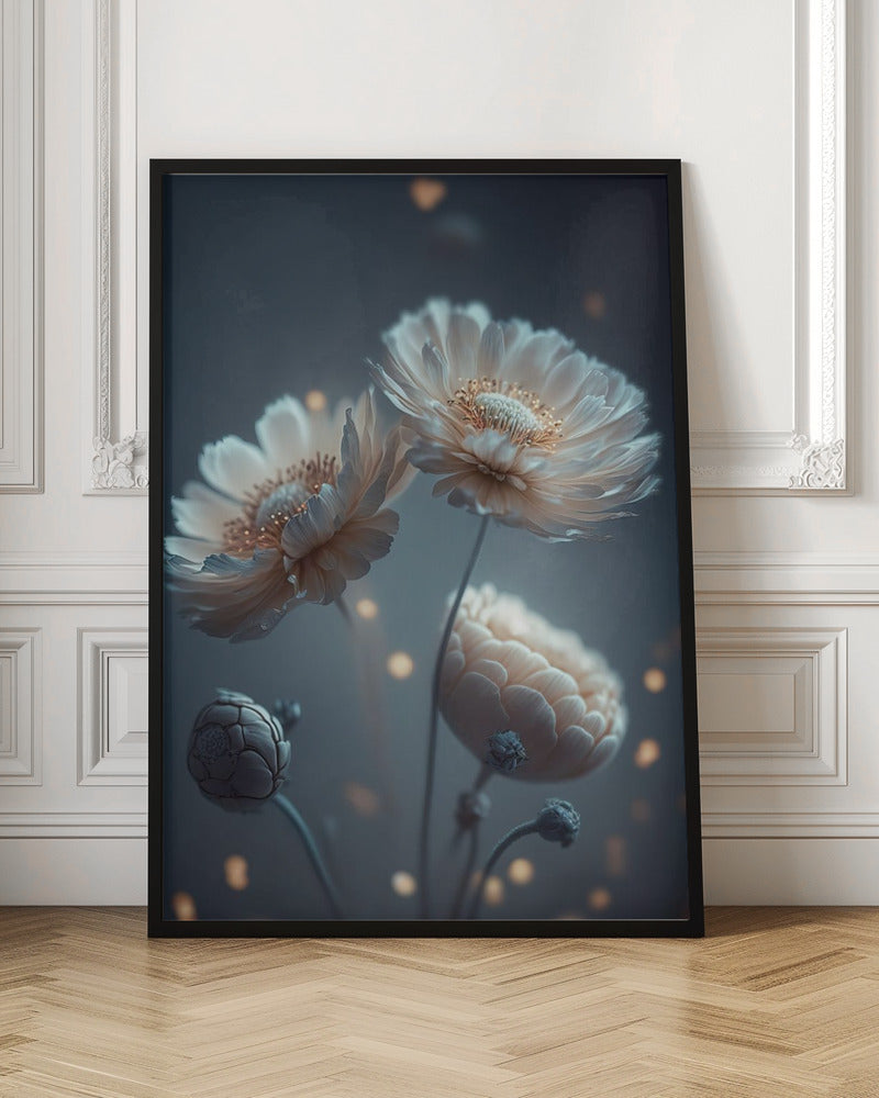 Flowers At Night Poster