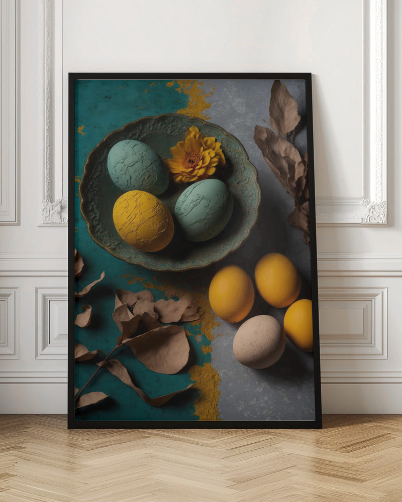 Yellow And Blue Eggs Poster