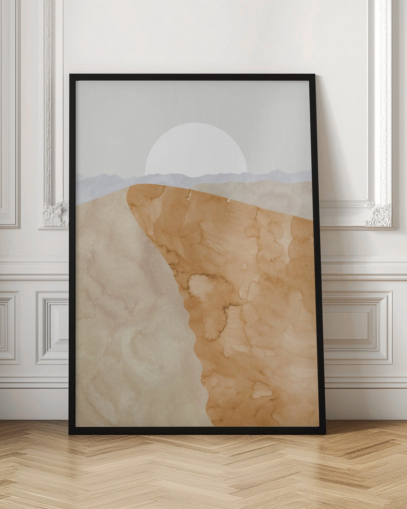 Sand dune and moon Poster