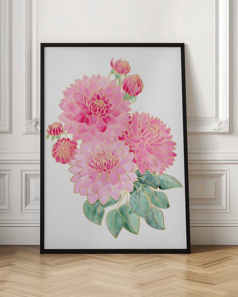 Pacey pink watercolor bouquet Poster