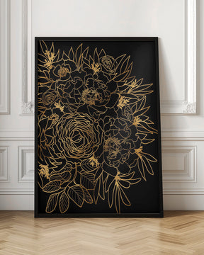 Nanette bouquet in gold and black Poster