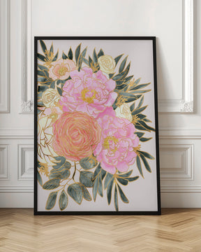 Nanette floral art in pastels Poster