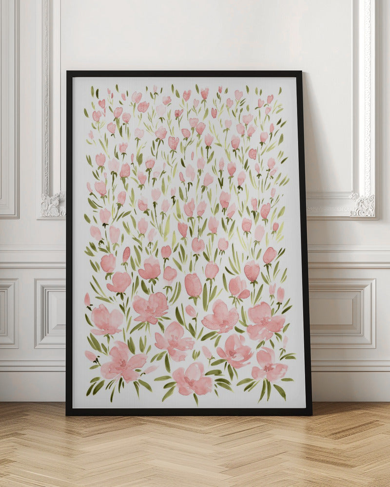 Field of pink flowers Poster