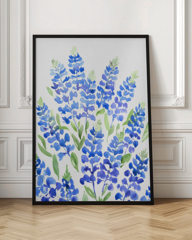 Watercolor Texas bluebonnets Poster