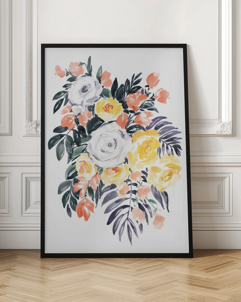 Harriet bouquet in coral Poster