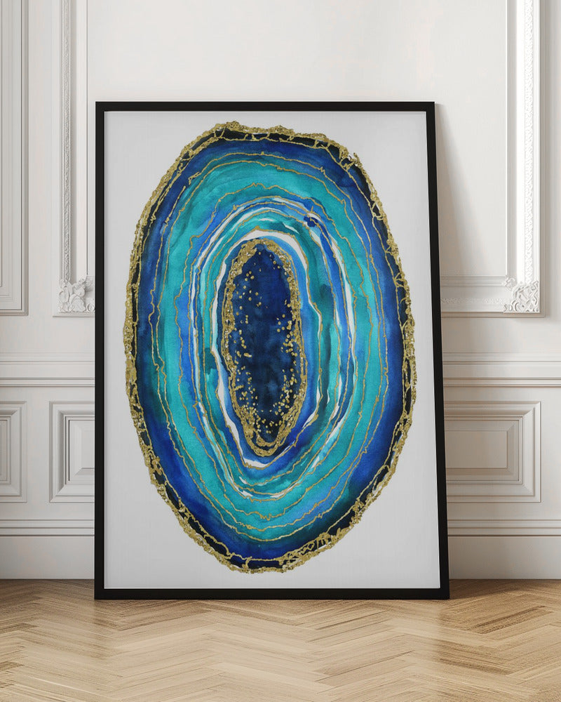 Turquoise and blue geode Poster