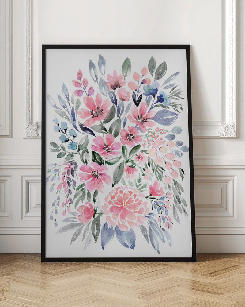 Clara watercolor bouquet Poster