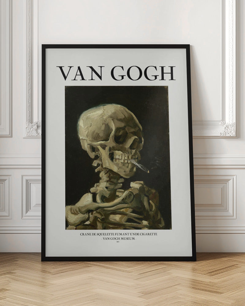 Head of a skeleton with a burning cigarette Poster