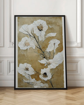 White Dry Flowers Poster