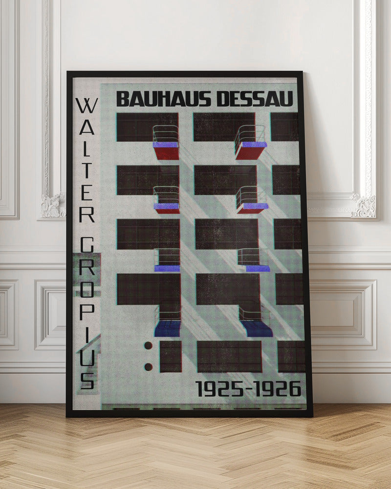 Bauhaus Dessau architecture in vintage magazine style IV Poster