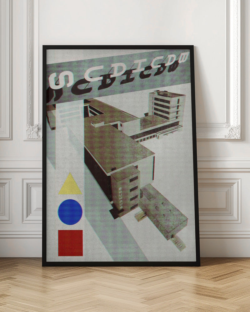 Bauhaus Dessau architecture in vintage magazine style III Poster