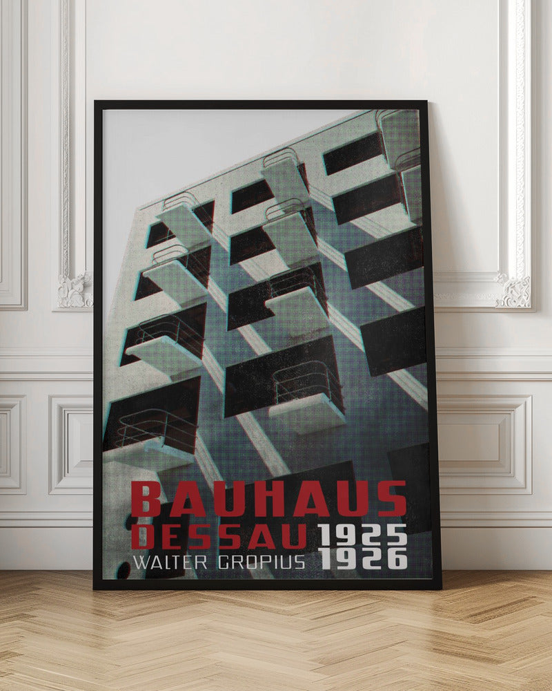 Bauhaus Dessau architecture in vintage magazine style VII Poster