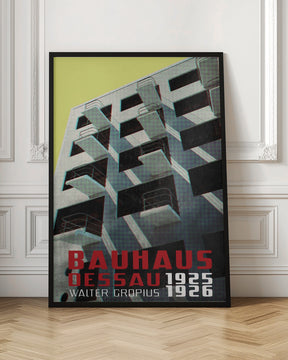 Bauhaus Dessau architecture in vintage magazine style VIII Poster