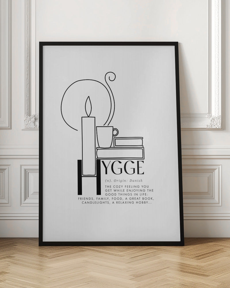 Illustrated hygge definition Poster