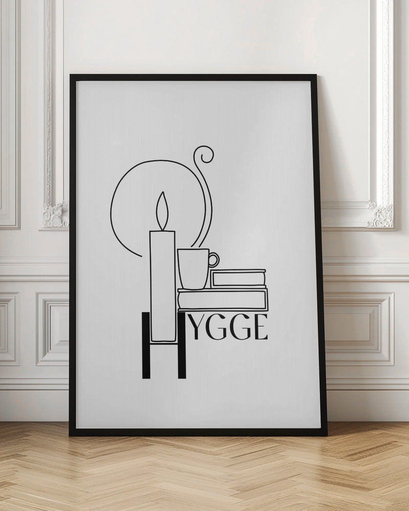 Hygge line art illustration Poster