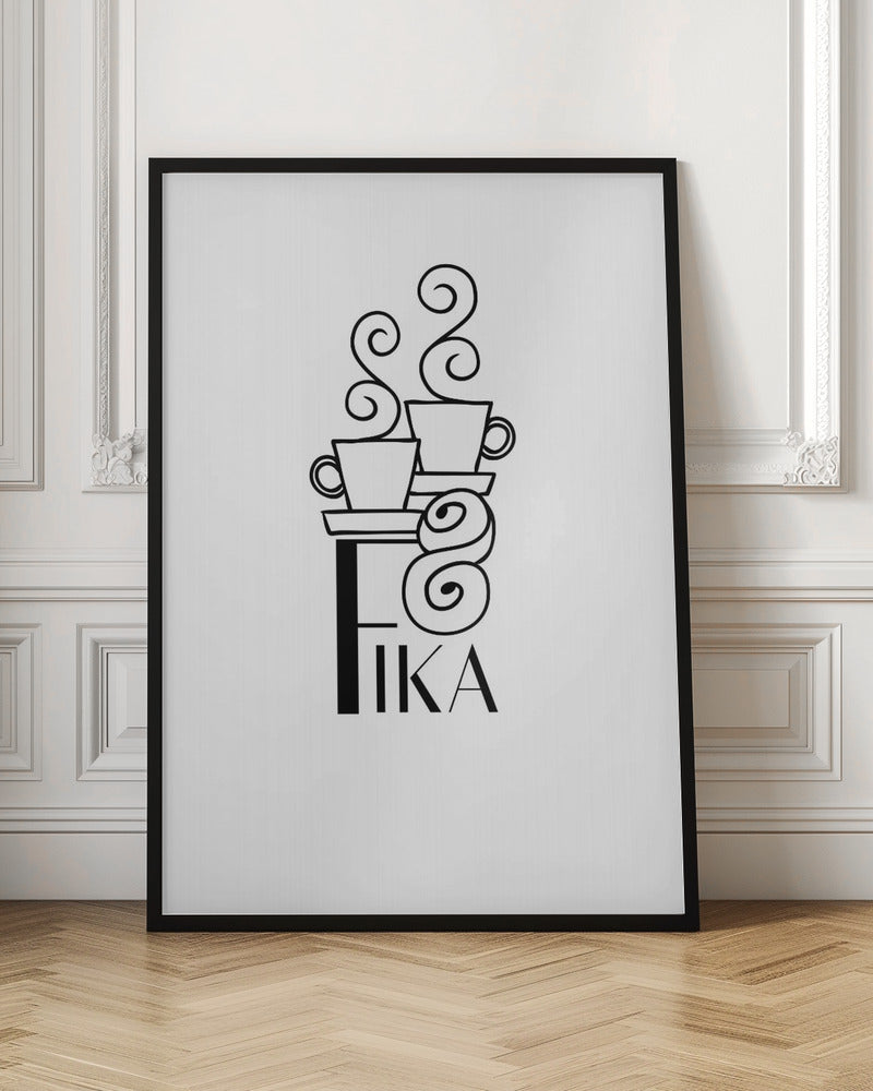 Fika line art illustration Poster