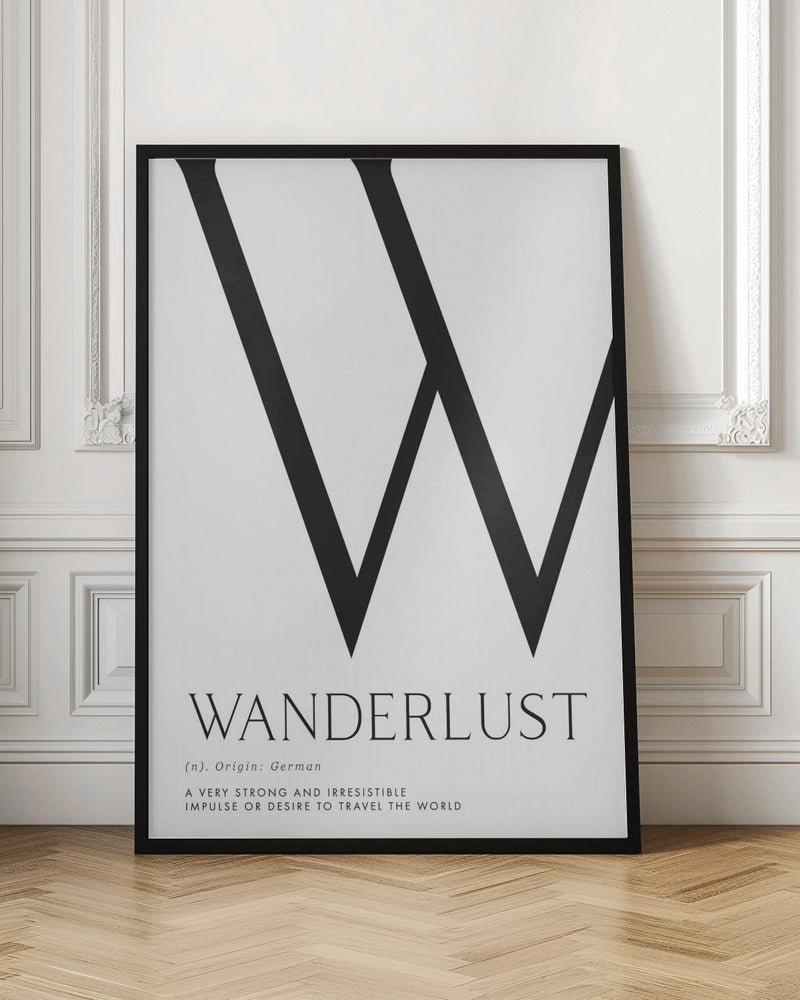 Wanderlust definition typography art Poster