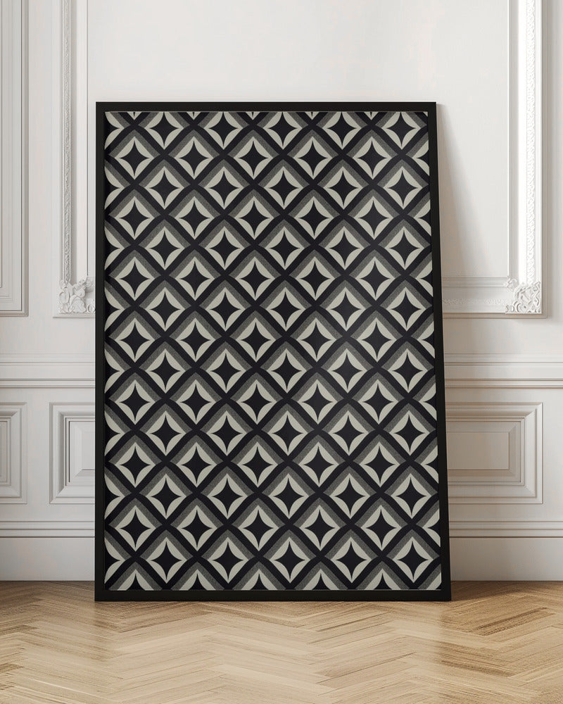 Black And White Tile Pattern Poster