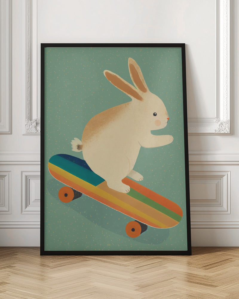 Bunny On Skateboard Poster