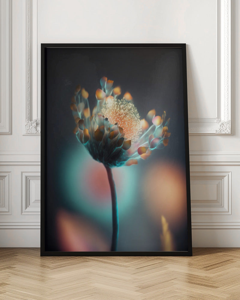 Colorful Glowing Flower Poster