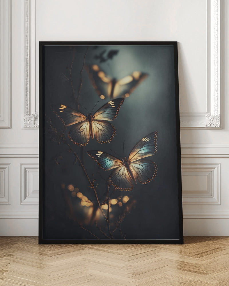 Glowing Butterflies Poster