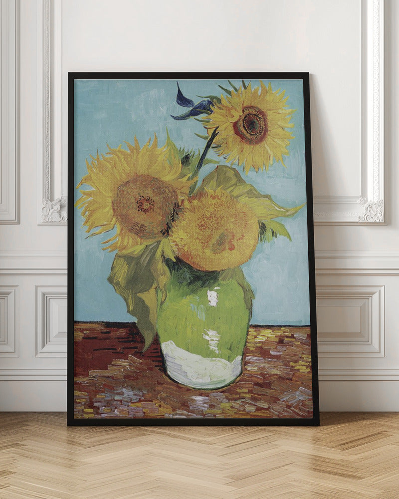 Vase With Three Sunflowers Poster