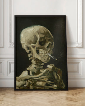 Head of a skeleton with a burning cigarette Poster