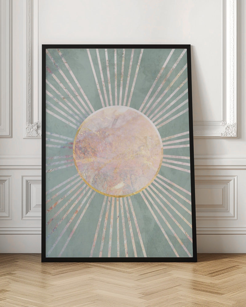 Sage Green Boho Sun Rays Poster