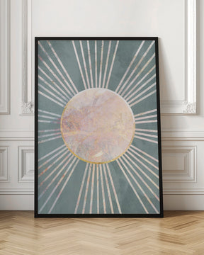 Deep Green Sun Rays Poster