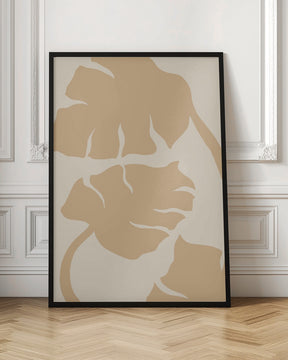 Monstera Soft orange Poster