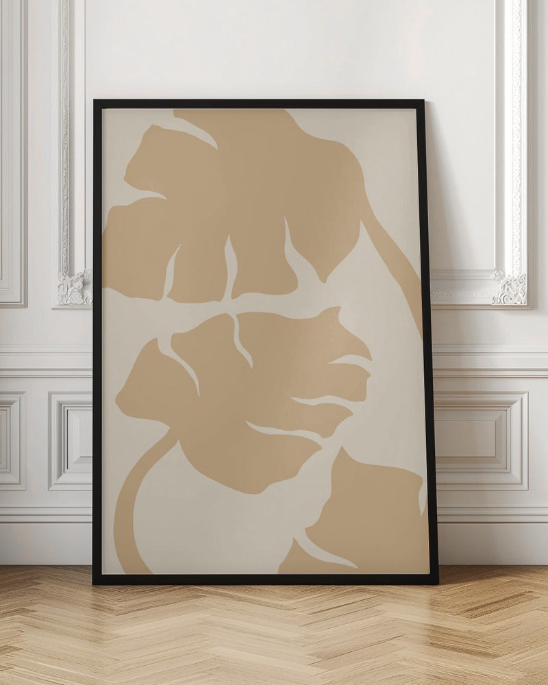 Monstera Soft orange Poster