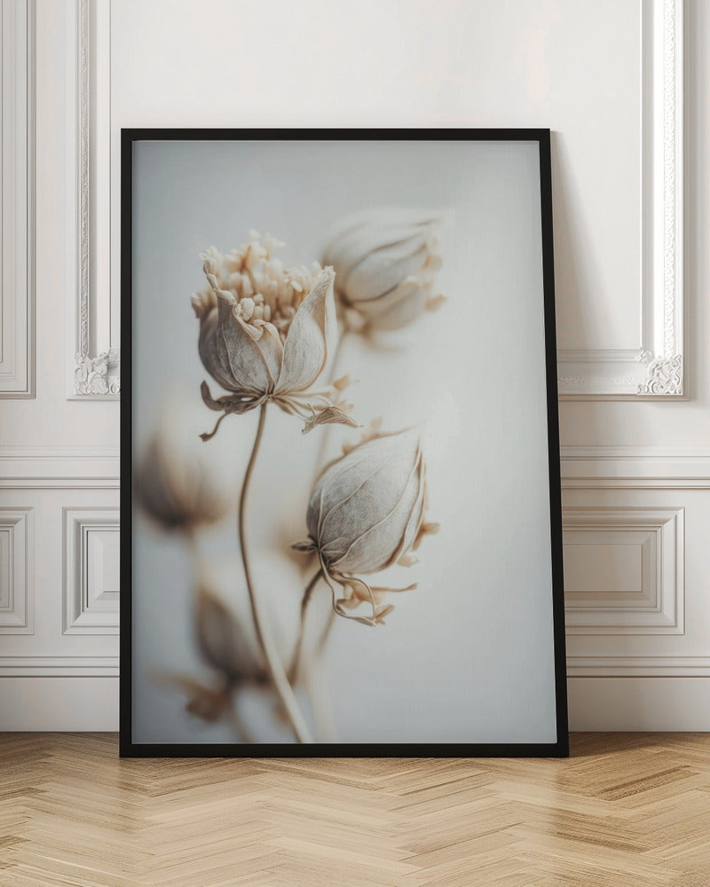 Beige Felt Flowers Poster