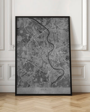 Gray vintage map of Köln Germany Poster