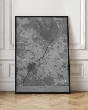 Gray vintage map of Angers France Poster