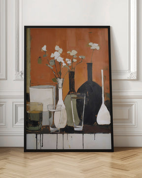 Stilllife With Glasses And Bottles Poster