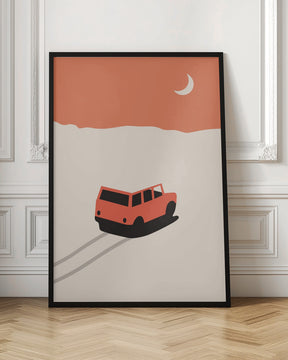 Car In Desert Poster