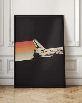 Space Ship Rainbow Poster