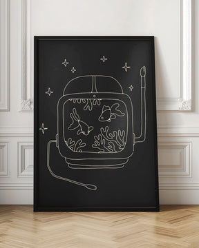 Astronaut and Fishes Poster