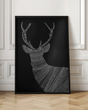 Stag Black Poster