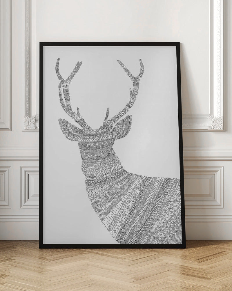 Stag White Poster