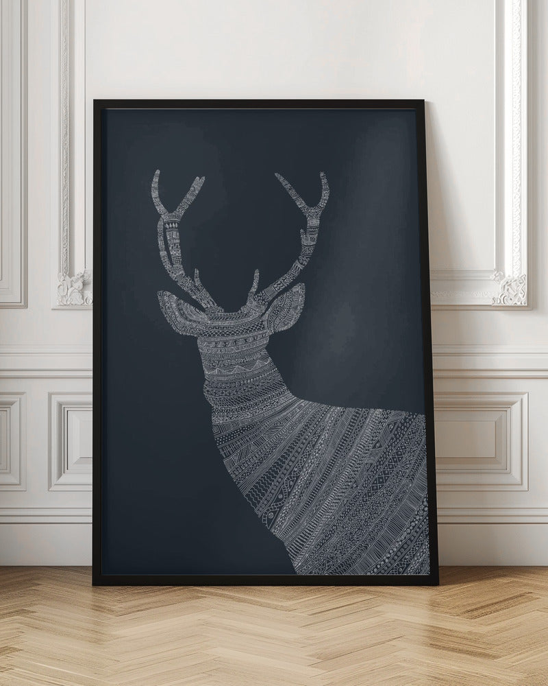 Stag Blue Poster