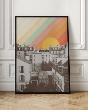 Rainbow Sky Above Paris Poster