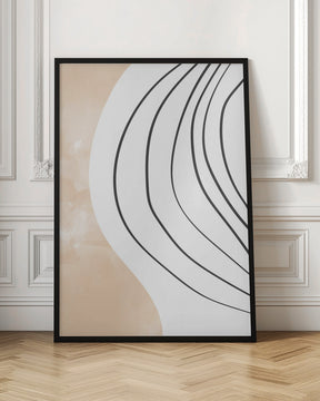 Beige Black Line Art Poster