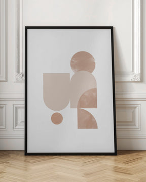 Beige Geometric Art Poster