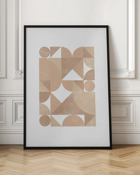 Beige Geometric Art Poster