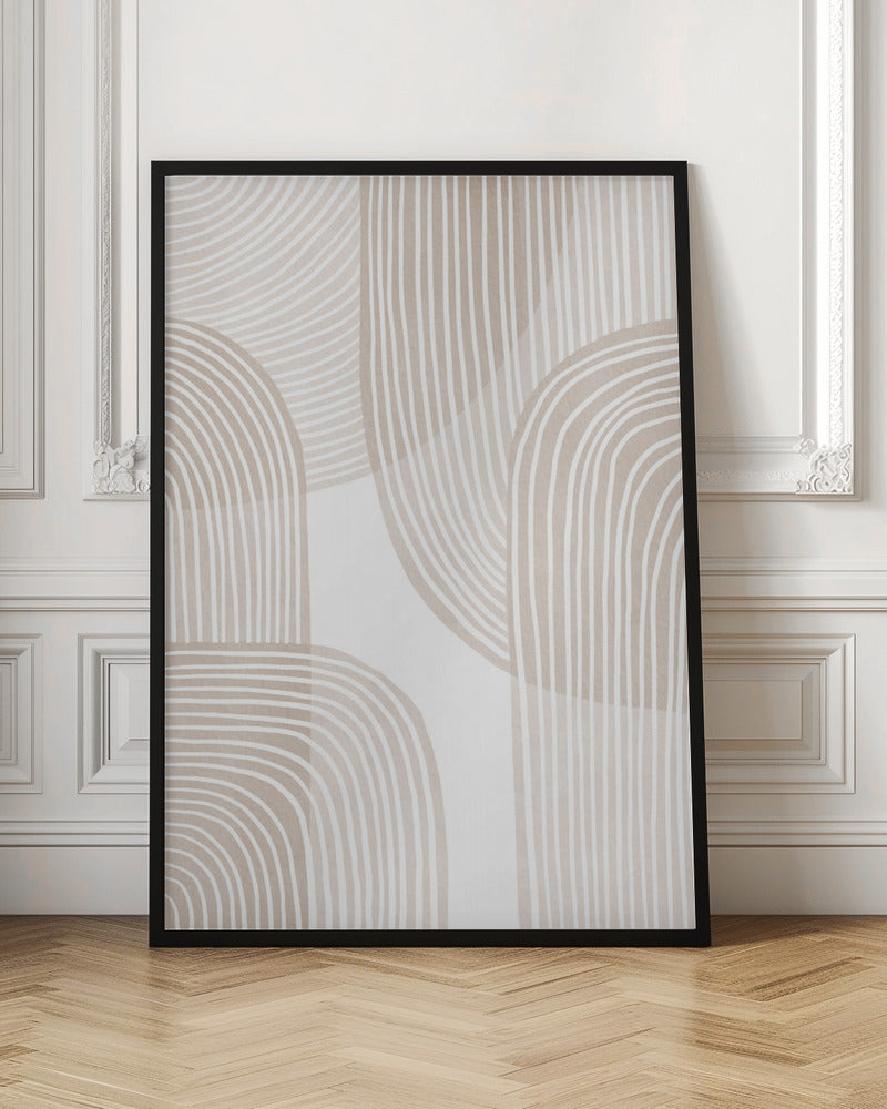 Abstract Beige Line Art Poster