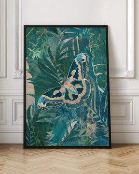 Moth in the tropical leaves Poster