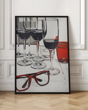 Still Life With Red Glasses Poster